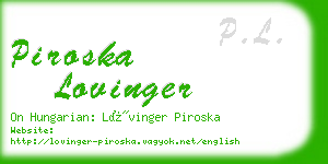 piroska lovinger business card